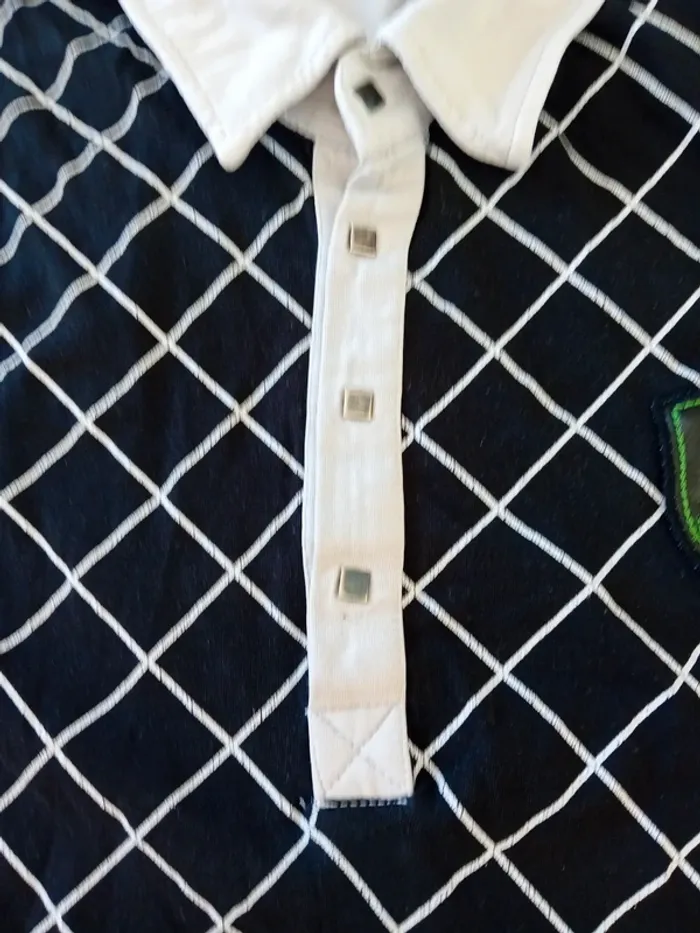 Polo noir et blanc rayé taille S/36 - photo numéro 2