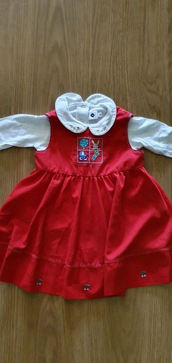 robe rouge et tee shirt grain de ble 12 mois