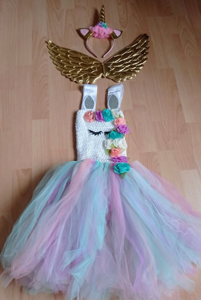 Déguisement licorne bustier blanc 4-5ans - photo numéro 7