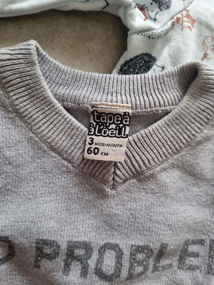 Lot tee shirt epais /pull 3 mois - photo numéro 7