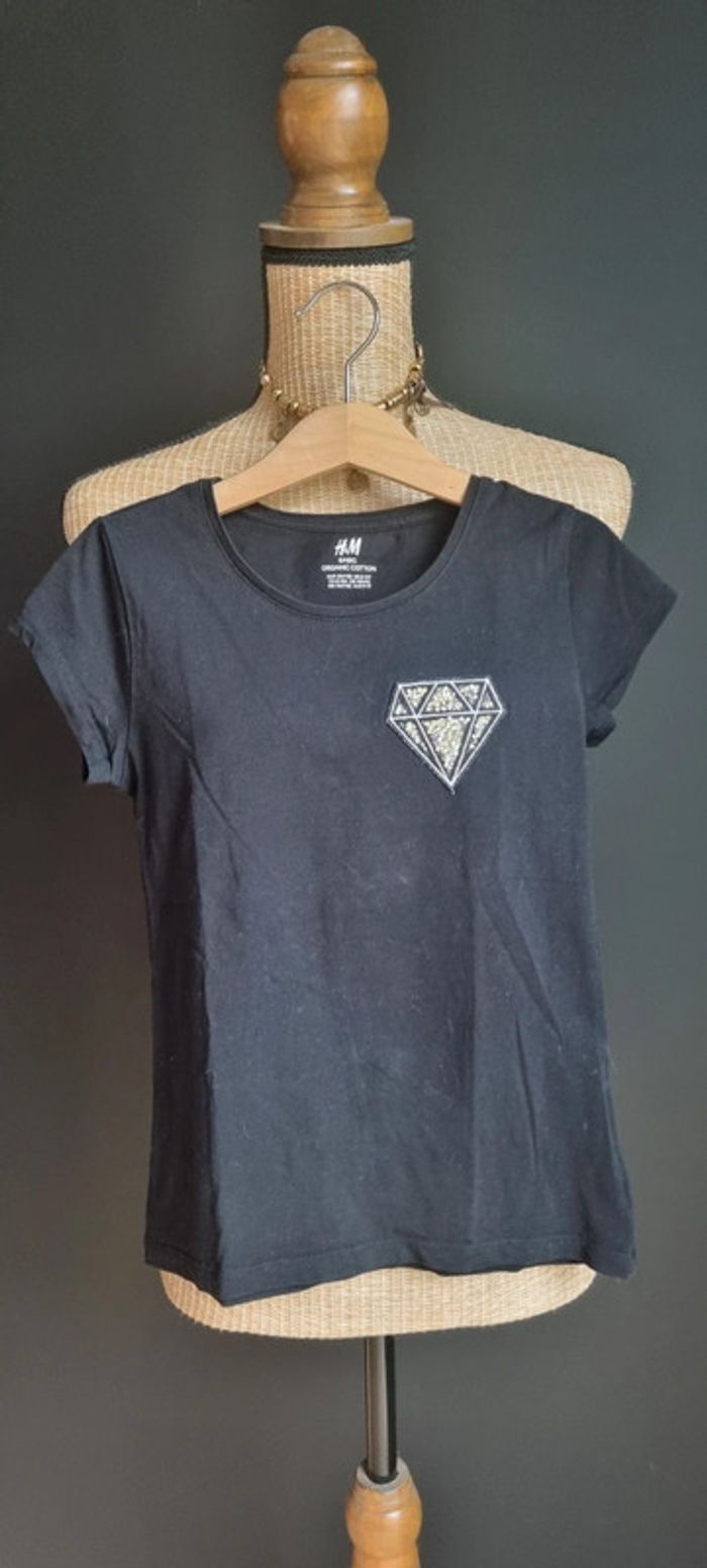 T-shirt noir H&M 8/10 ans