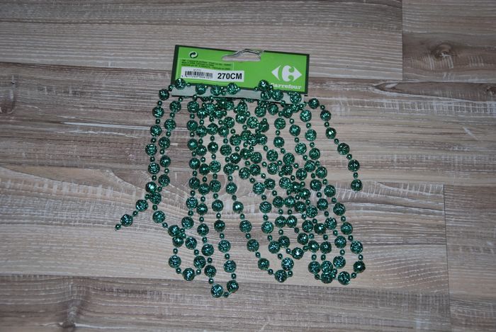 guirlande de perle verte de rose de noël270 CM neuve