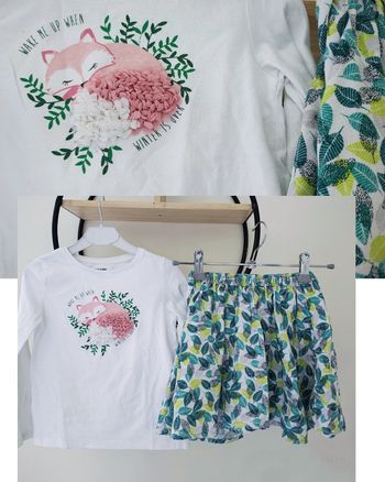 4 ans ensemble Teeshirt Kiabi et jupe orchestra