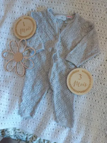 Combinaison mixte maille 1-3 mois