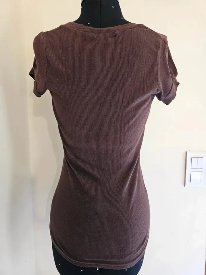 🤎 Cardigan Femme Marron Côtelé Boutonné JS Millenium Manches Courtes - 100% Coton - Taille Unique 🤎 - photo numéro 2