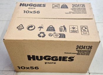 Lot de 10 paquets de 56 lingettes bébé Huggies Pure neuf