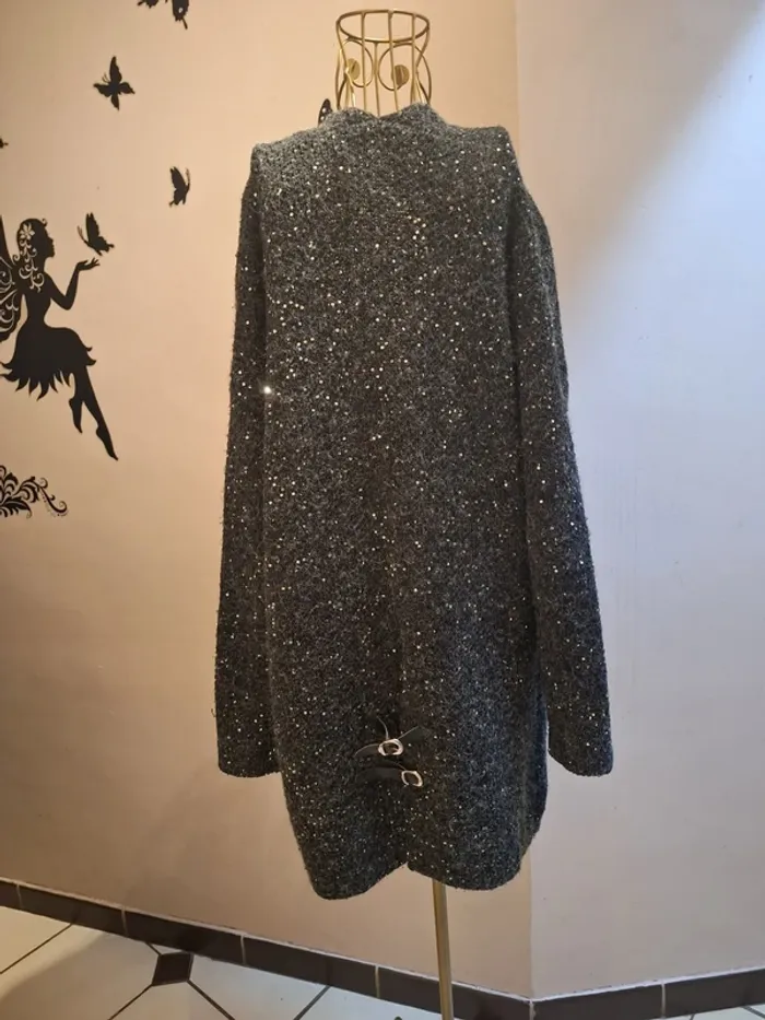 Gilet gris & sequins - photo numéro 3