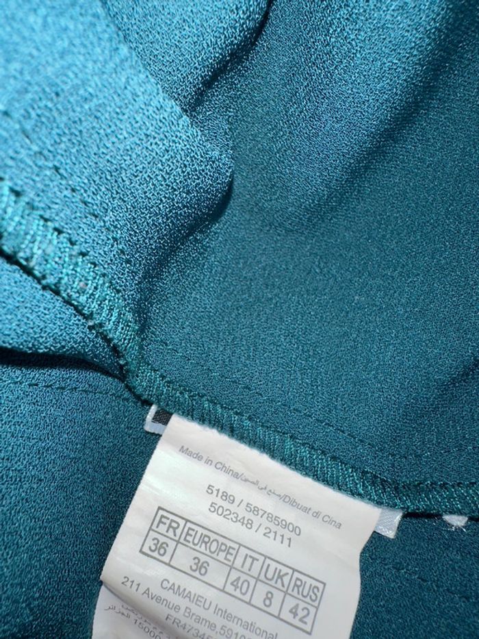 Robe fluide bleu canard / pétrole Camaïeu - photo numéro 3