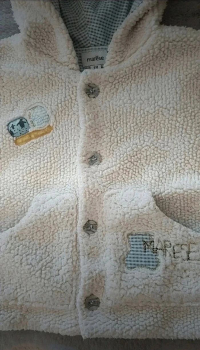 Manteau Marèse avec capuche blanc cassé 6 mois - photo numéro 3