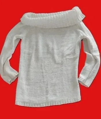Pull été femme 38 – 62 % coton, blanc estival