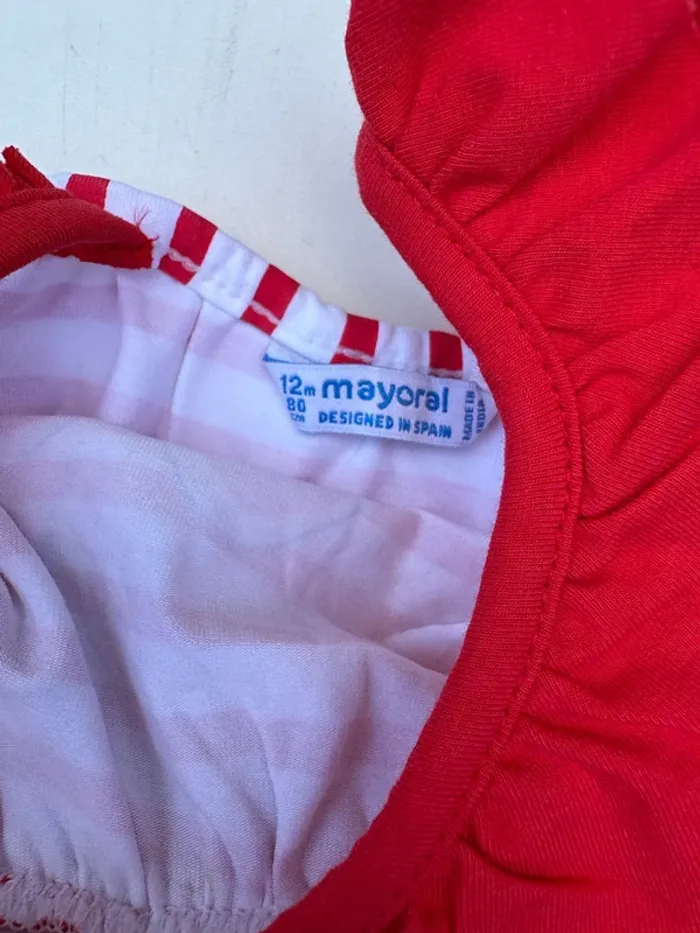 Robe rouge Mayoral 12 mois fleur - photo numéro 2