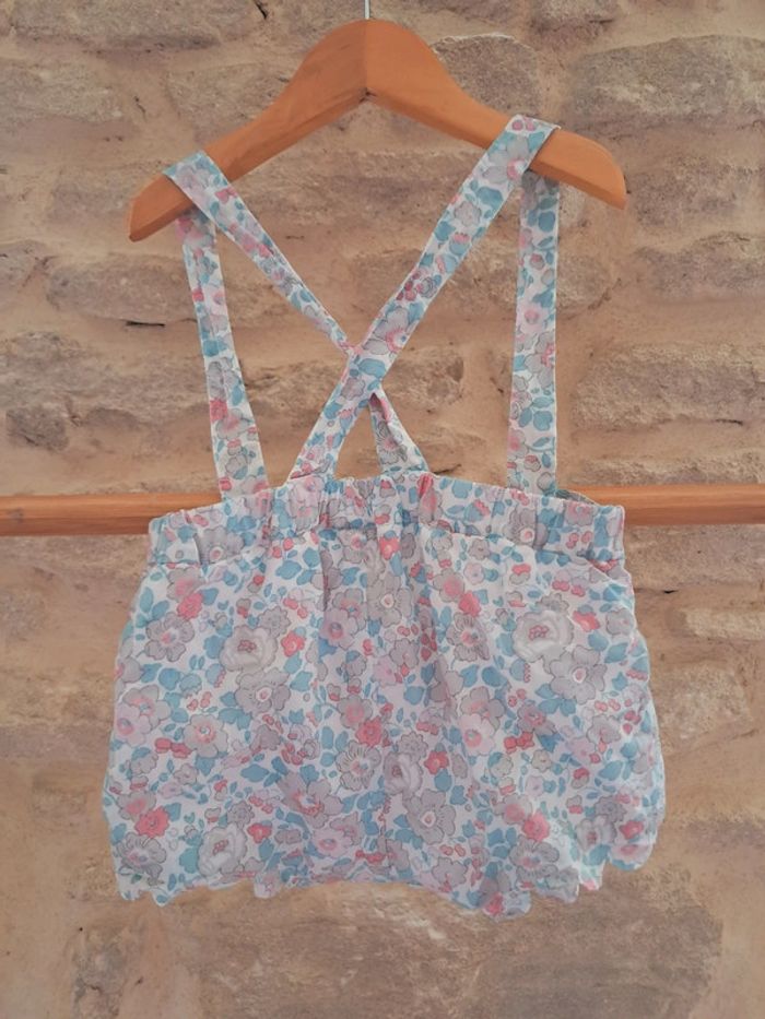 Neuf 🏷 Bloomer / short à bretelle Jacadi liberty betsy 12m - photo numéro 3