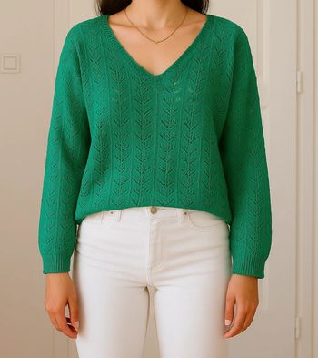 Pull en laine et mohair brodé vintage Y’coo