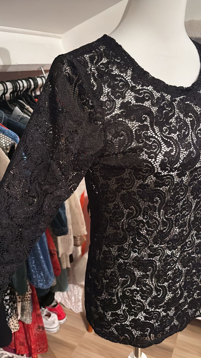 Haut noir en dentelle transparente Molly Bracken T38/40 - photo numéro 2