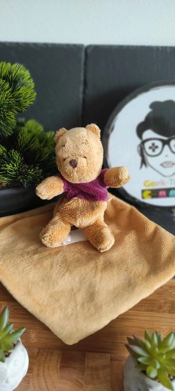 Winnie l'ourson Disney nicotoy doudou Orange Rouge mouchoir  #geektradedoudou