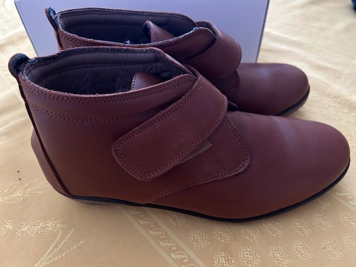 Bottines femme en cuir marron marque generico taille 39 - photo numéro 3