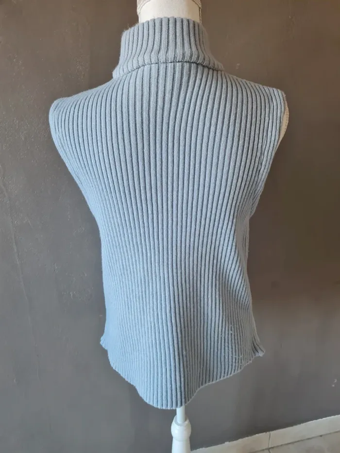 Veste bi-matieres sans manches - photo numéro 3