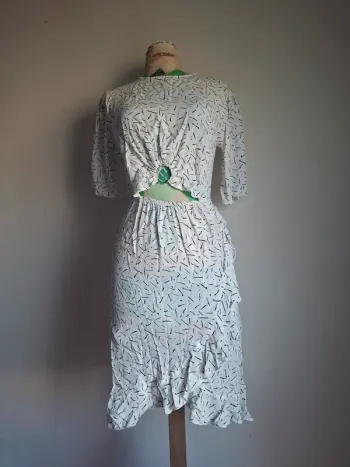 Robe blanche imprimée à découpes Seasand, taille S