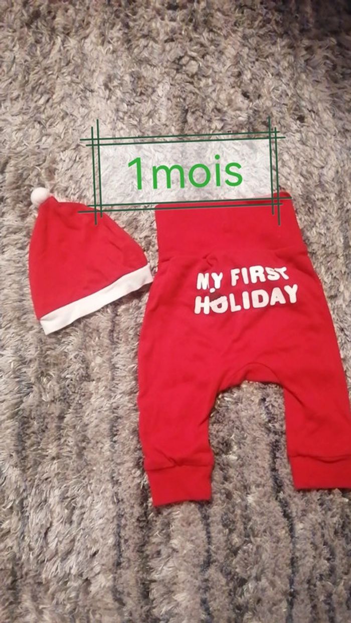 Legging et bonnet Noël 1 mois