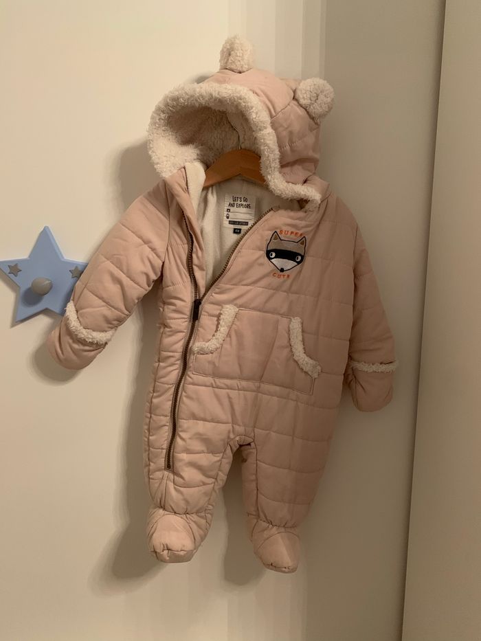 Combinaison chaude rose pâle 6 mois - photo numéro 2