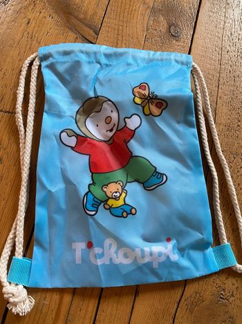 Petit sac à dos Tchoupi bleu turquoise