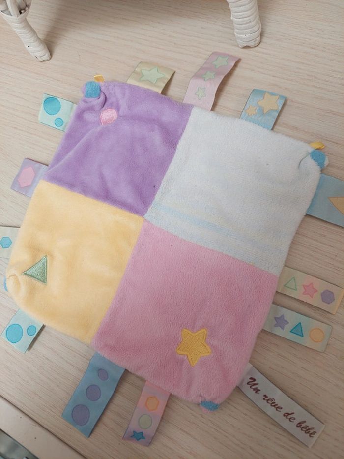 Cmp -.doudou plat carré patchwork multicolore - photo numéro 2