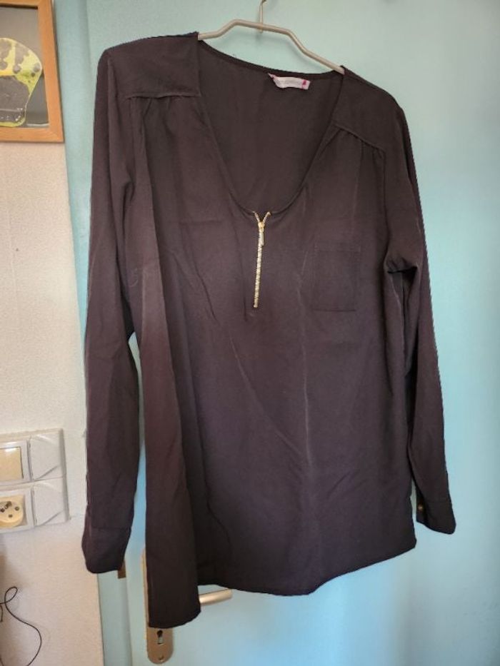blouse noire blancheporte
