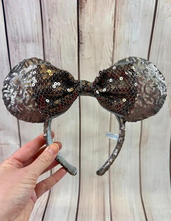 Ears (serre tête) oreilles de Minnie à sequins gris anthracite Tokyo Disneyland