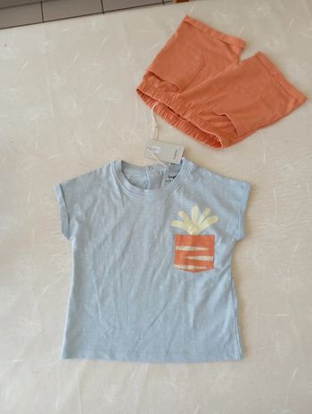 Ensemble ts manches courtes et short 86/92 cm lupilu neuf