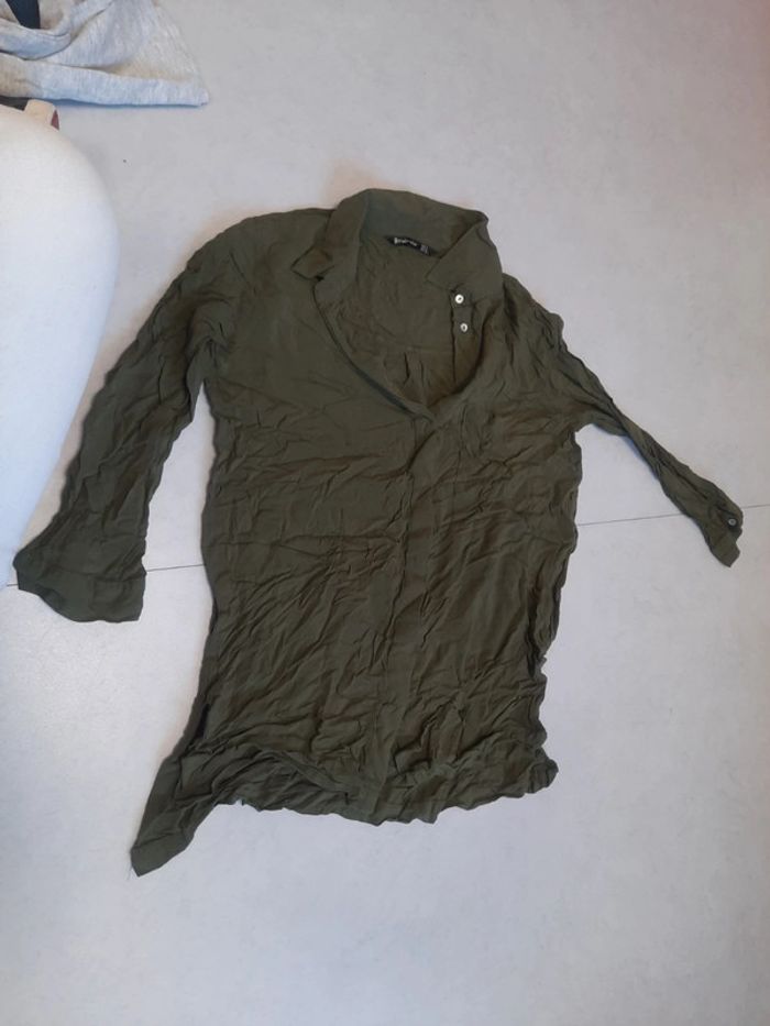 Chemisier kaki manche trois quarts