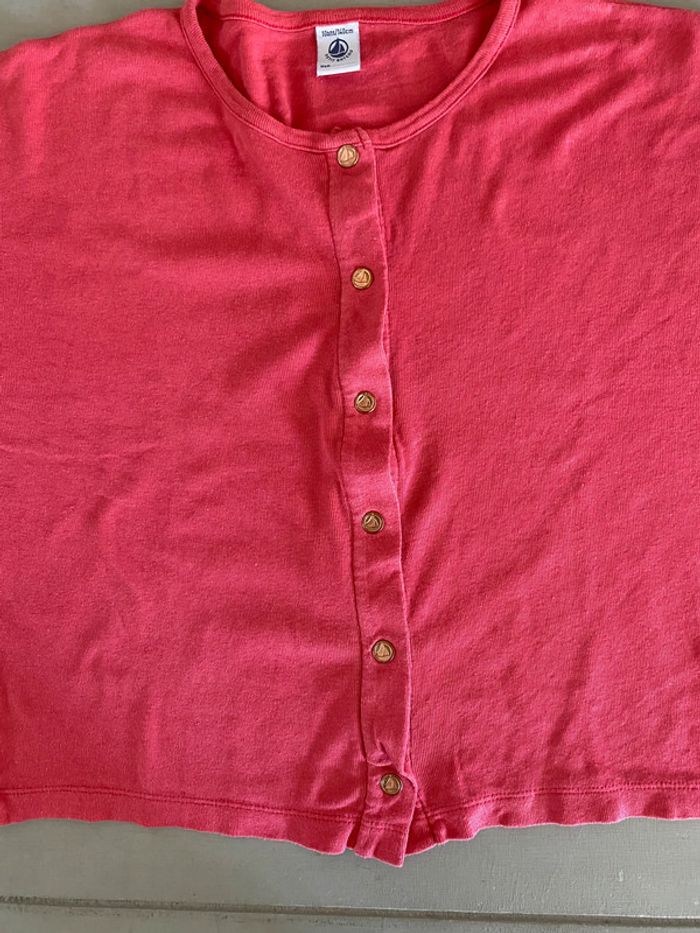 Cardigan corail Petit Bateau 10 ans en coton et lin - photo numéro 3