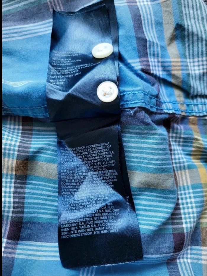 Chemise Tommy Hilfiger à Carreaux - Bleu & Jaune - Manches Longues - Taille M - New York Fit - photo numéro 18