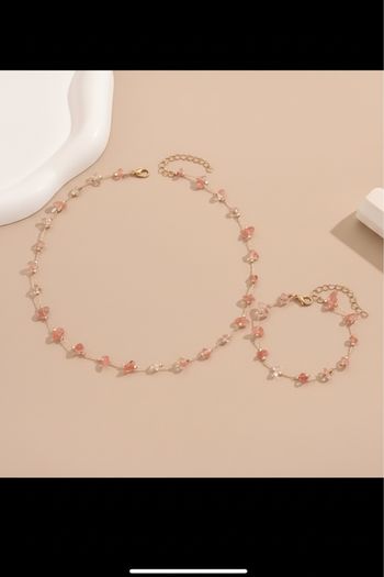 parrure pierre rose 