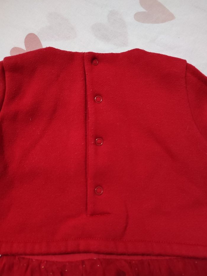 Robe rouge bébé fille - motifs Rennes - 18 mois - Très bon état - Vertbaudet - photo numéro 8