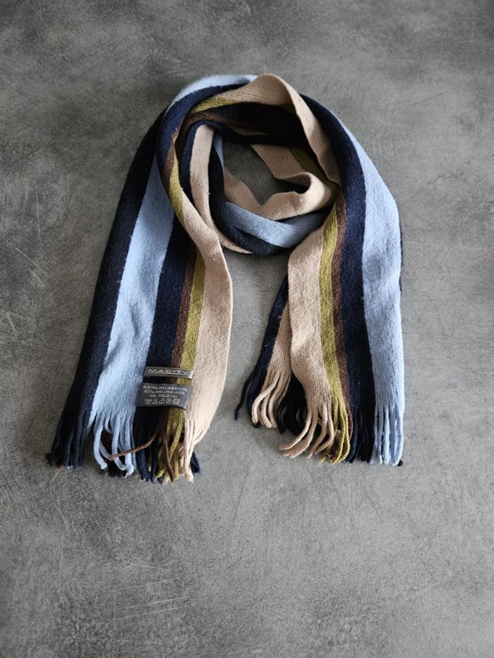 Echarpe à rayures en laine enfant - Taille unique - Mac-Ty - Beige marron