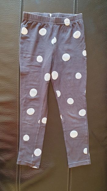 Legging gris à rond blanc