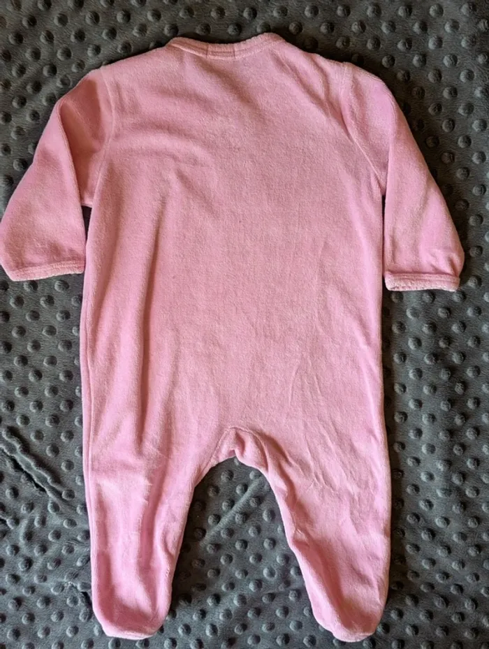 Pyjama velours bébé 6 mois Kiabi #lapin #mamanbébé #rose #chaud - photo numéro 5