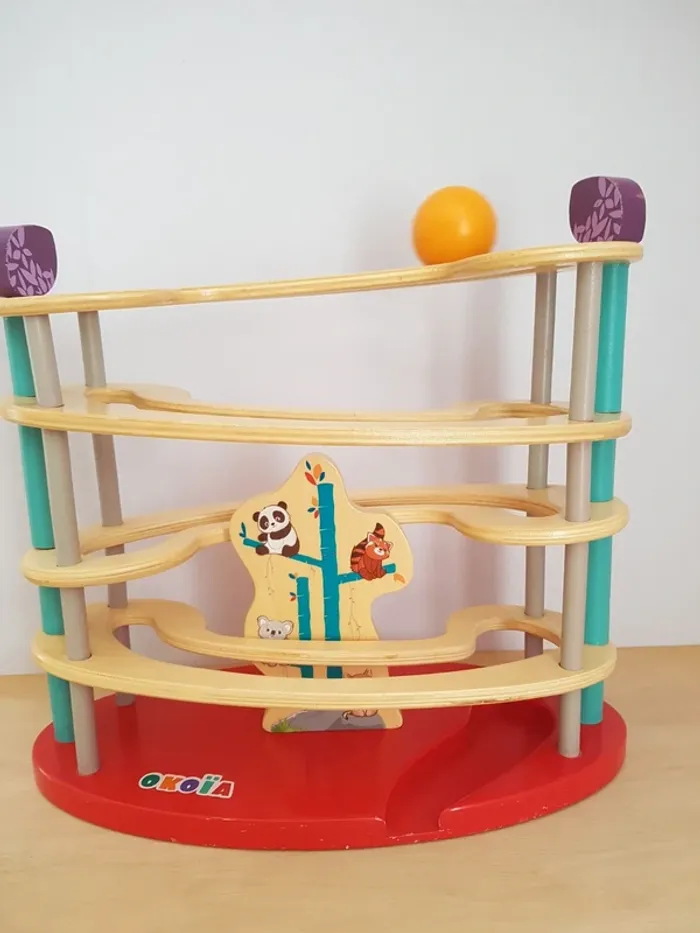 Okoïa, toboggan à balle panda en bois - photo numéro 6
