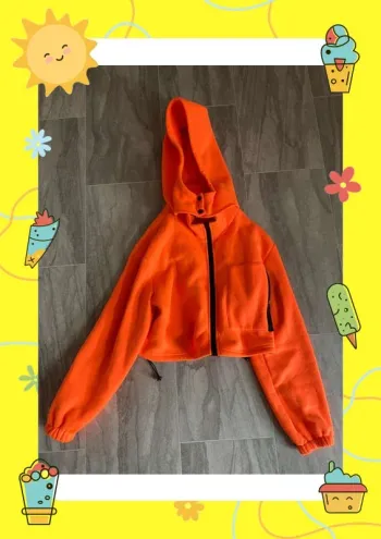 Veste courte à capuche 36 S orange