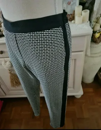Pantalon noir/blanc H & M Taille XS