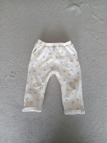 Pantalon blanc a motif 9 mois