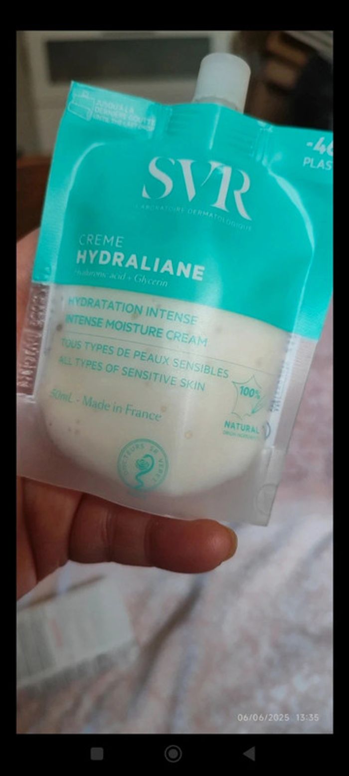 SVR Crème Hydraliane 
Hydratation Intense Acide Hyaluronique et Glycérine 50 ml
Neuf