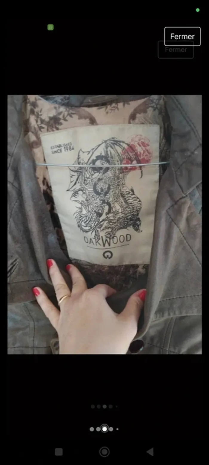 Veste en cuir Oakwood marron M - photo numéro 3