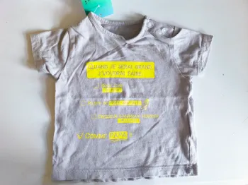 311822 Tee-shirt MC gris garçon 6 mois