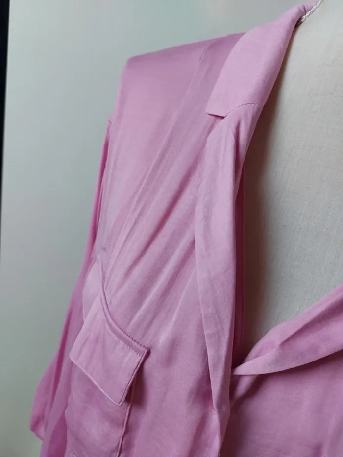 Jolie chemise satinée rose - photo numéro 2