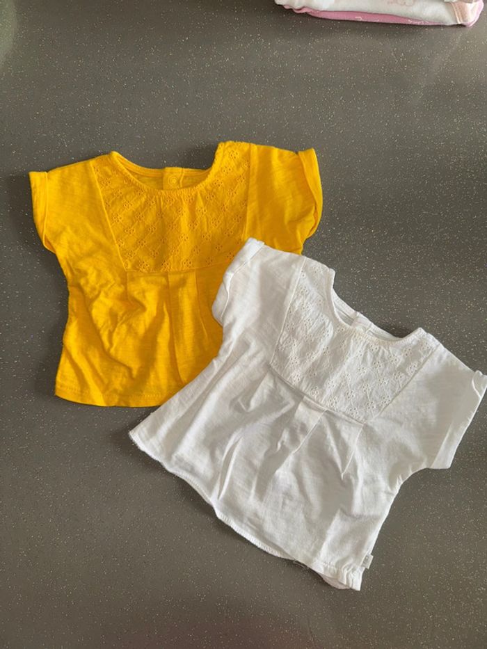 Lot de 2 tee shirts manches courtes 1 mois