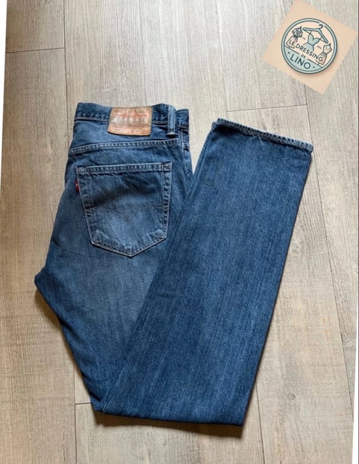 Levi’s 513 Slim Straight W32 L32 – Bleu usé vintage, bon état