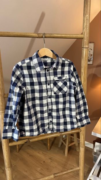 💜 Chemise à carreaux bleu et gris okaidi 6 ans 💜