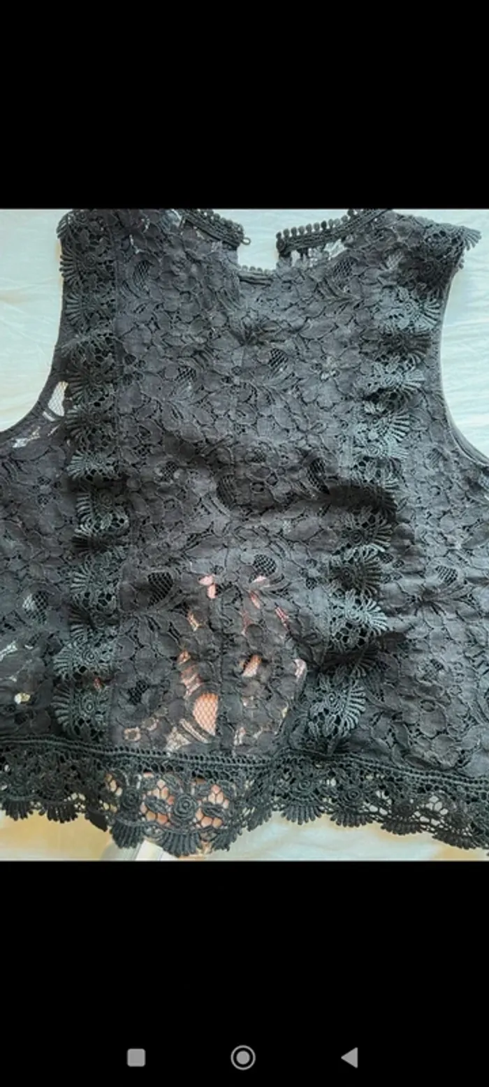 Blouse en dentelle noire sans manches Pimkie 36 - photo numéro 3