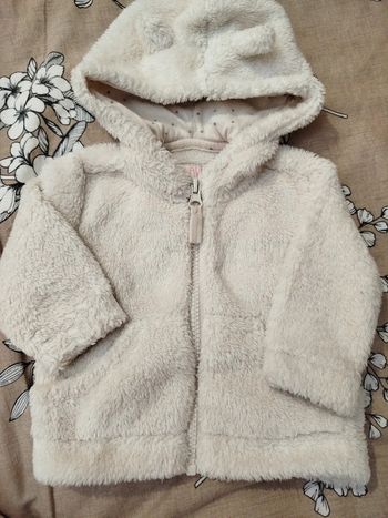 Gilet peluche oreille blanc zippé Zara Baby Girl